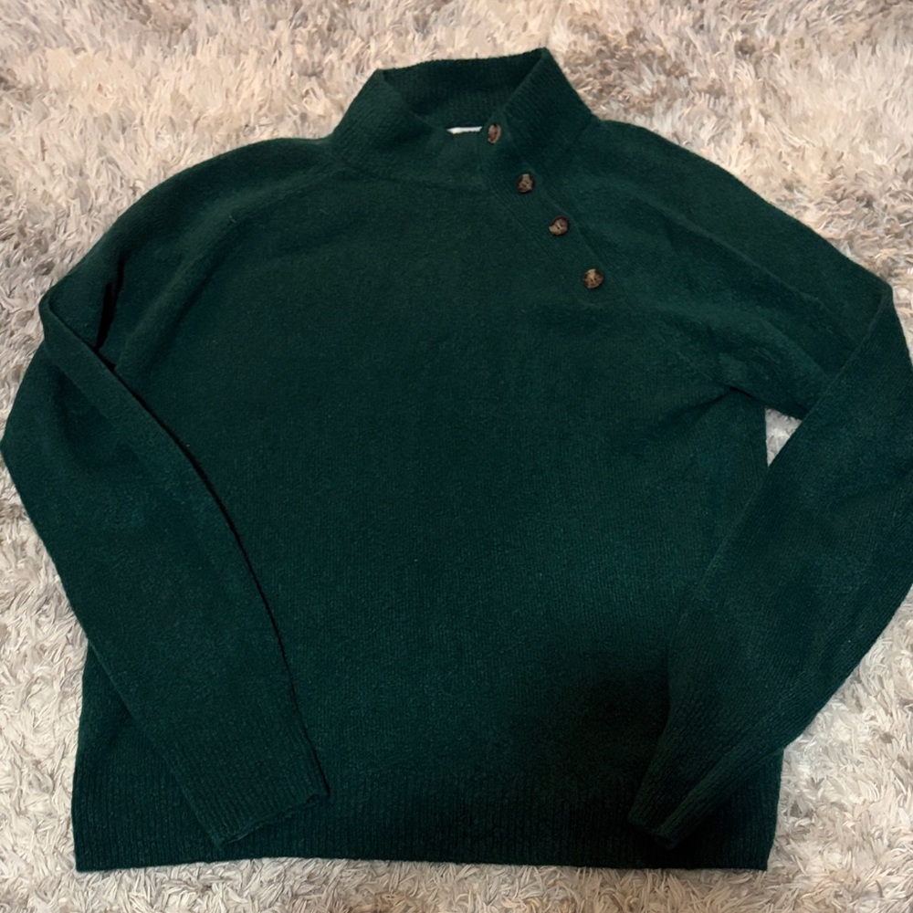J. Crew mockneck button-shoulder sweater
